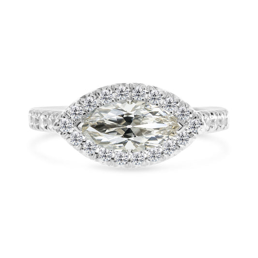 natural round diamond 6.50ct ring front view