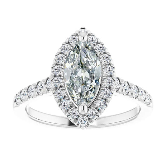 Marquise Old Miner Halo Diamond Ring 2.50 Carats