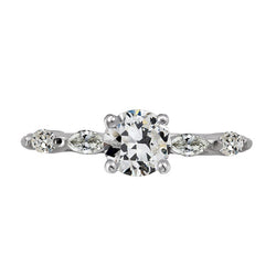 Marquise & Round Old Miner Real Natural Earth Mined Diamond Anniversary Ring 4 Carats