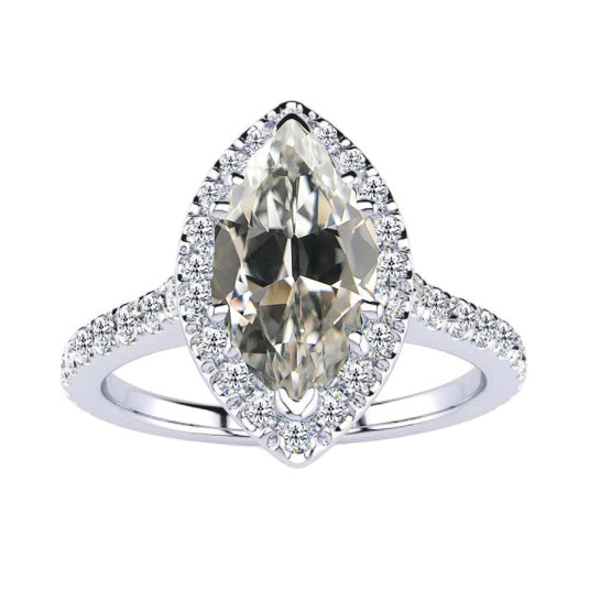 natural round diamond 3.50ct ring front view