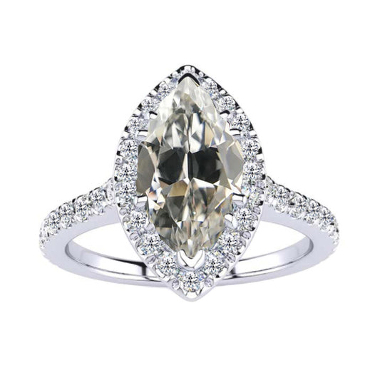 natural round diamond 3.50ct ring front view