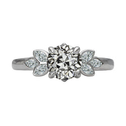 Marquise & Round Old Miner Real Natural Earth Mined Diamond Ring Prong Bezel Set 5 Carats