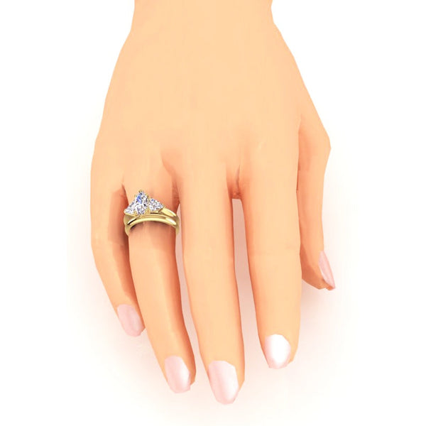 Marquise & Trillion Diamond Engagement Ring Set