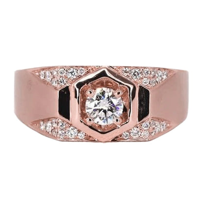 Men's Custom Jewelry Rose Gold 14K Round Diamond Band
