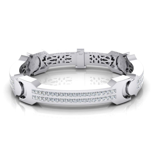 Men's Diamond Large Bracelet 6 mm thick