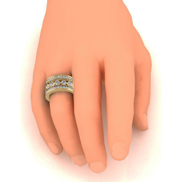 Men's Ring Princess & Round Diamond Jewelry