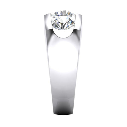 3 Stone Diamond Men's Ring Gold 2.50 Carats