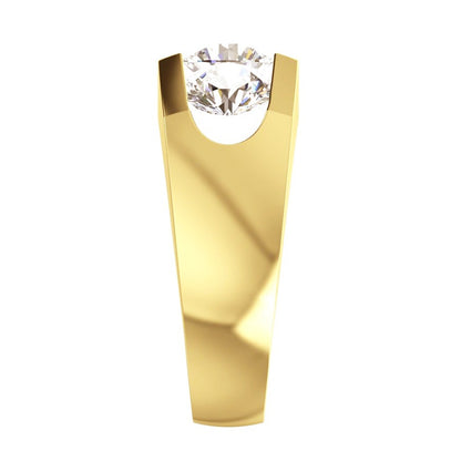3 Stone Diamond Men's Ring Gold 2.50 Carats