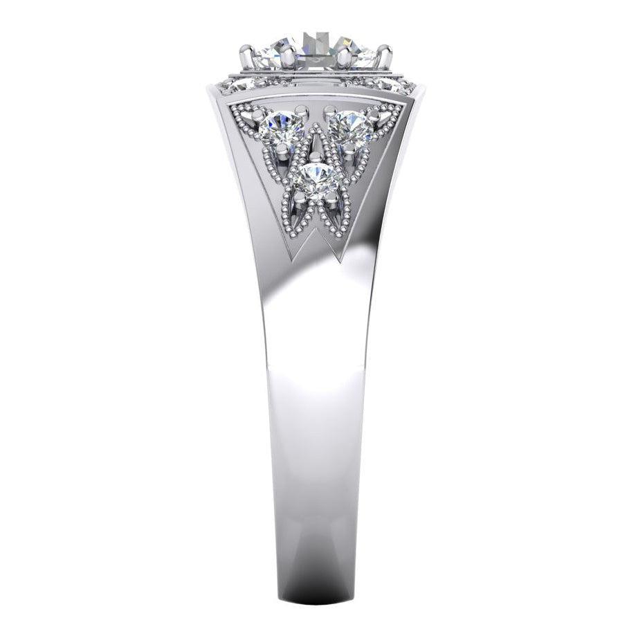 Men's Round Diamond Ring 1.50 Carats Gold 10K