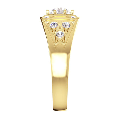 Men's Round Diamond Ring 1.50 Carats Gold 10K