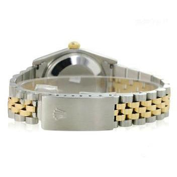 Rolex Datejust Midsize 31 Mm White Mother of Pearl Diamond Dial Diamond Bezel Jubilee Bracelet Watch Ss & Gold