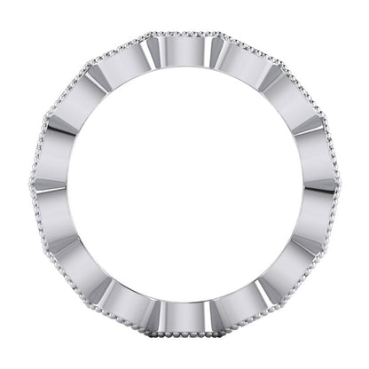 Marquise Diamond Eternity Gold Band With Milgrain