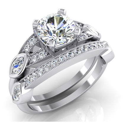 Old Mine Cut Diamond Ring Split Shank 1.60 Carats Women Jewelry