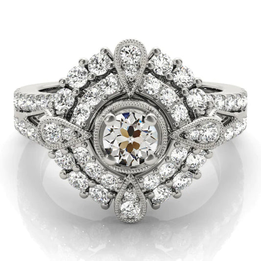 natural round diamond 5ct ring front view