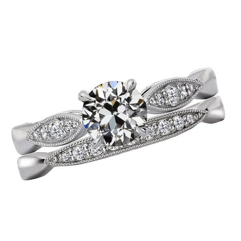 Miligrain Old Miner Diamond Engagement Ring Set 3.50 Carats