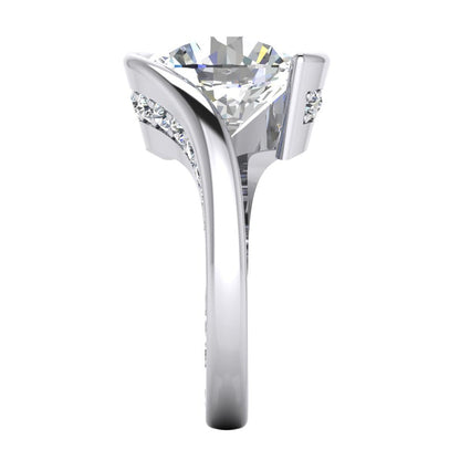 Natural Diamond Engagement Ring Tension Like With Accents