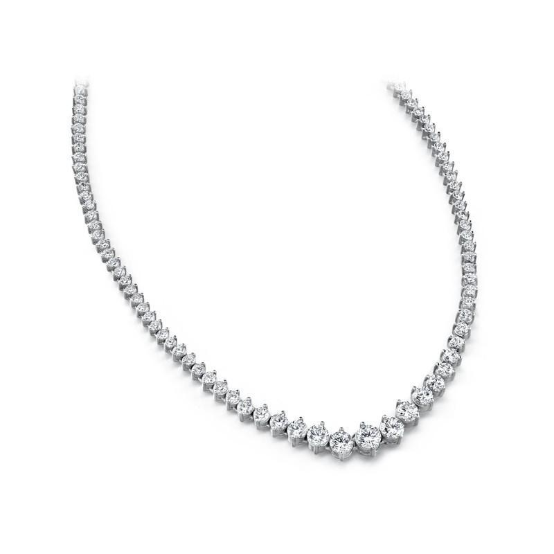 Natural Diamond Necklace 5 Carats White Gold 14K