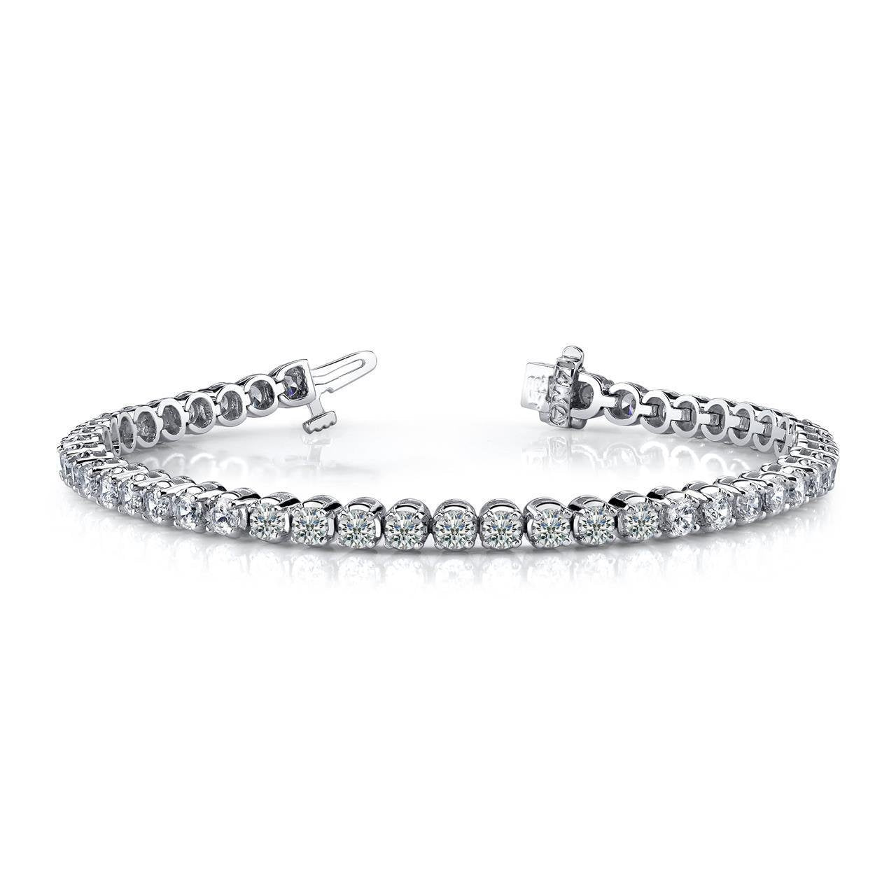New Lab Grown Diamond Tennis Bracelet Prong Set 6.75 Carat White Gold