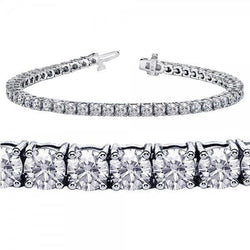 New Round Cut Lab Grown Diamond Tennis Bracelet 5 Carat White Gold