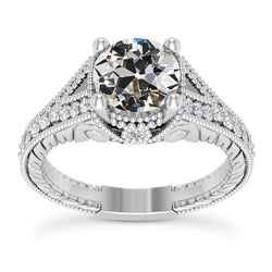 Old Cut Natural Earth Mined Diamond Anniversary Ring Milgrain Vintage Style 3.75 Carats