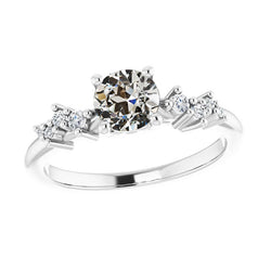 Old Cut Natural Earth Mined Diamond Anniversary Ring Prong Set 2.25 Carats Gold Jewelry