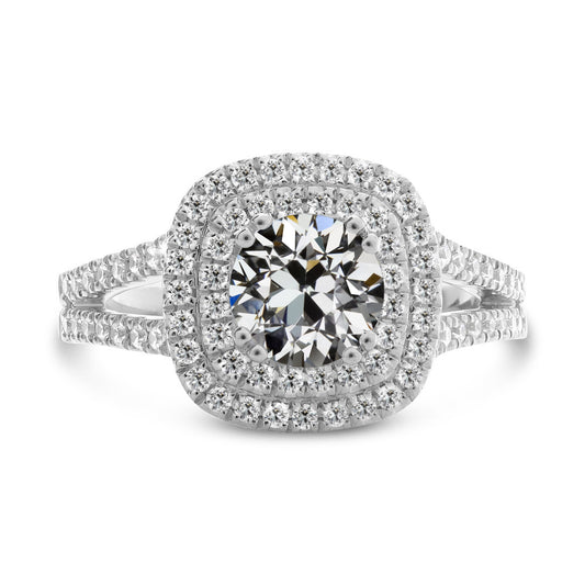 natural round diamond 6ct ring front view