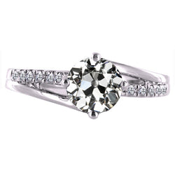 Old Cut Diamond Engagement Ring With Accents 2.50 Carats