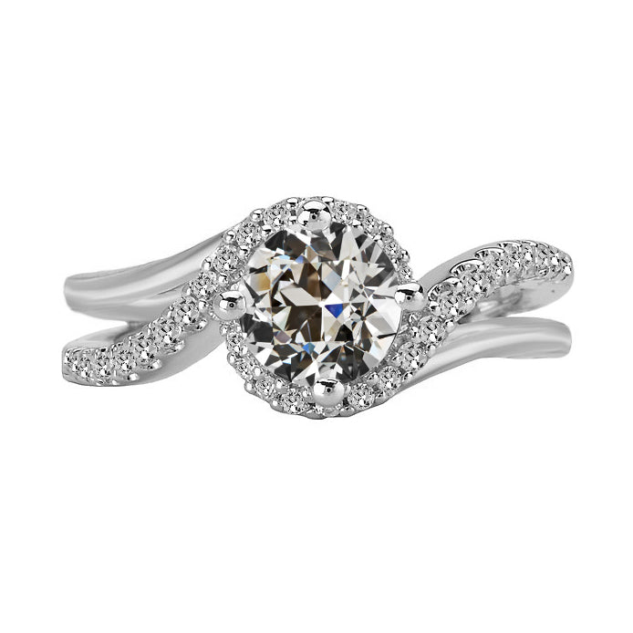 Old Cut Diamond Ring Twisted Style