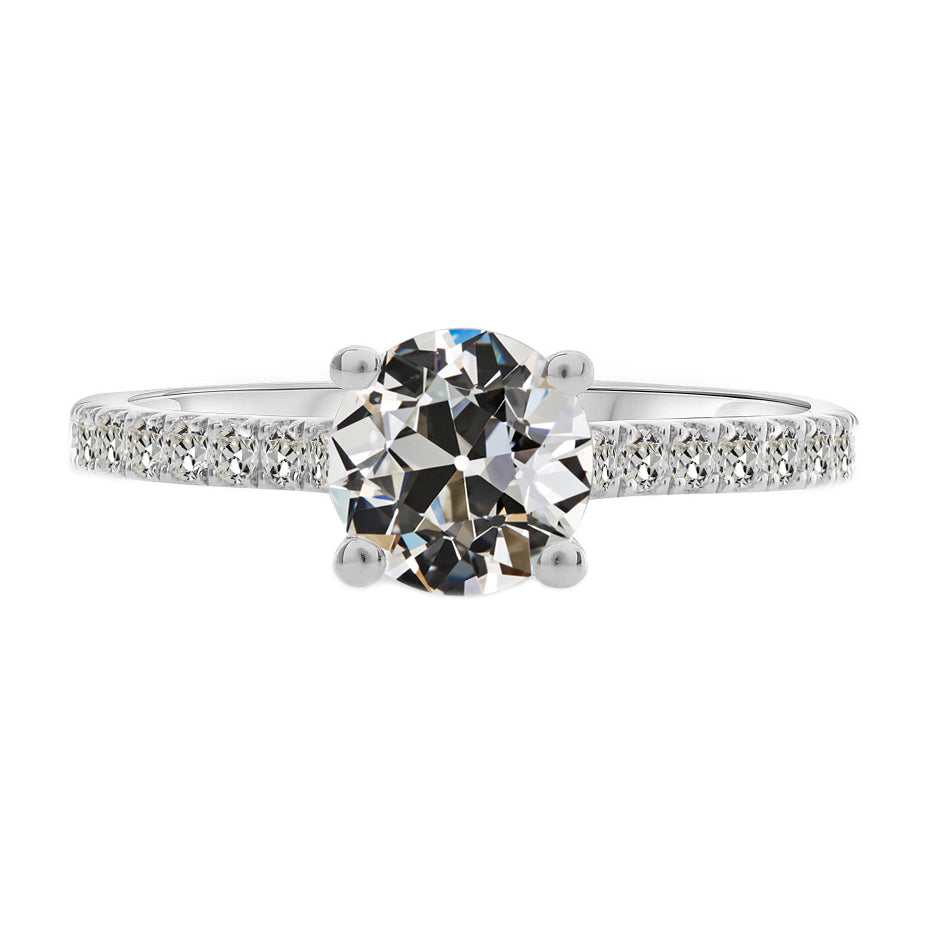 natural round diamond 3ct ring front view