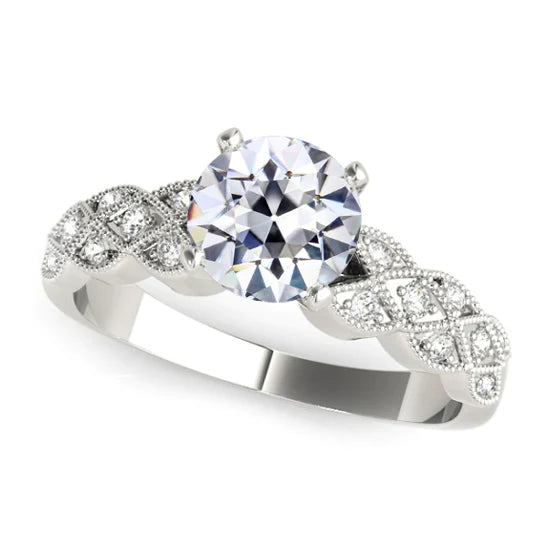 natural round diamond 3.50ct ring front view