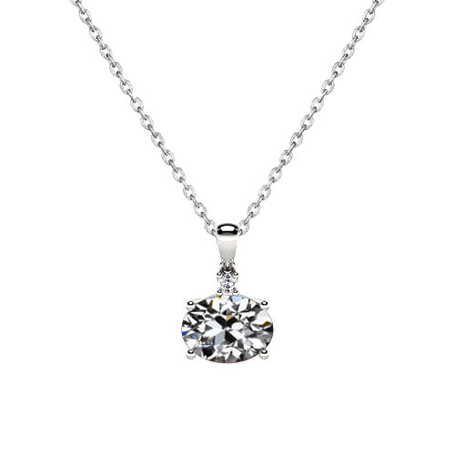 natural oval diamond 1.50ct pendant front view