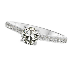 3 Carats Old Cut Solitaire With Accent Mined Natural Real Diamond ( Not Lab Grown ) Engagement Ring