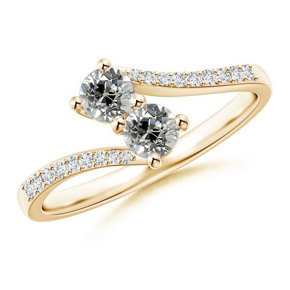 Old Miner Two Stone Ring Diamond Jewelry