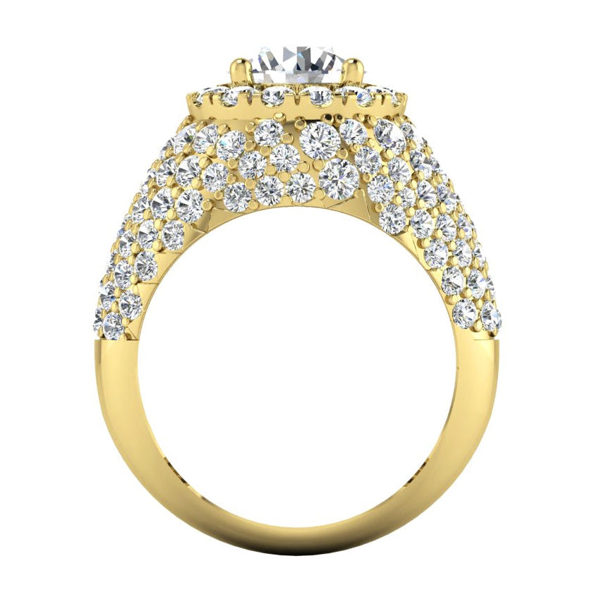 Old Mine Cut Diamond Cluster Ring Gold 6.50 Carats Women's Jewelry