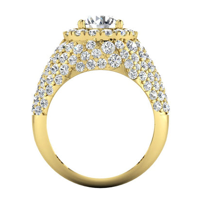 Old Mine Cut Diamond Cluster Ring Gold 6.50 Carats Women's Jewelry