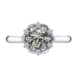 2 Carats Old European Mined Diamond Anniversary Ring White Gold 14K