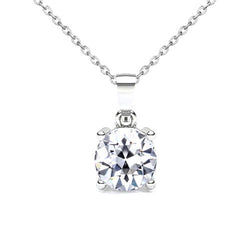 Old European Mined Natural Real Diamond ( Not Lab Grown ) Solitaire Pendant 1.50 Carats