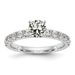 Old European Diamond Solitaire Ring With Accents White Gold 3 Carats