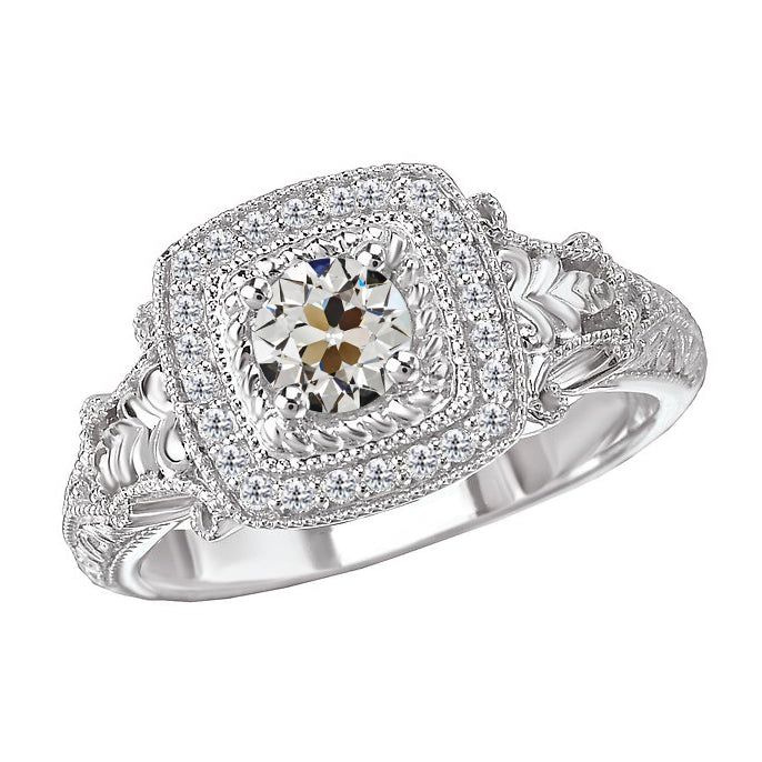 natural round diamond 2ct ring front view