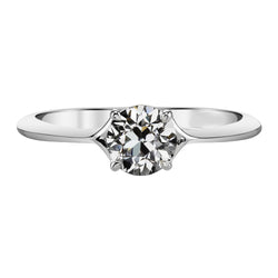 2 Carats Old Mine Cut Diamond 4 Prong Solitaire Ring White Gold 14K