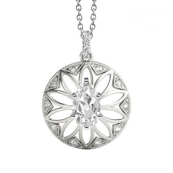 Old Mine Cut Genuine Natural Earth Mined Diamond Circle Pendant Prong Set 2.50 Carats Gold 14K