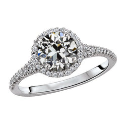 Natural Diamond Ring 3.50ct - White Gold 14K