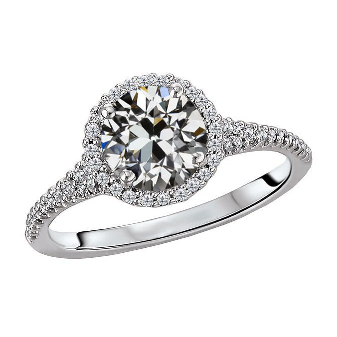natural round diamond 3.50ct ring front view