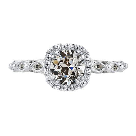 natural round diamond 3ct ring front view