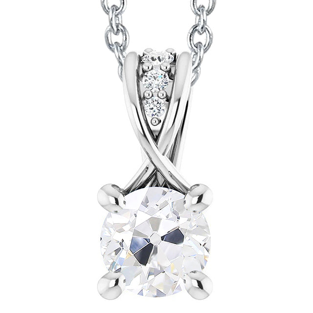 Old Mine Cut Diamond Slide Pendant