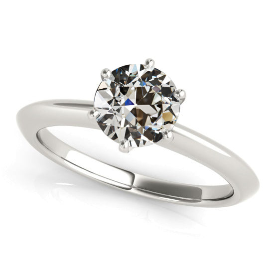 Old Mine Cut Diamond Solitaire Ring