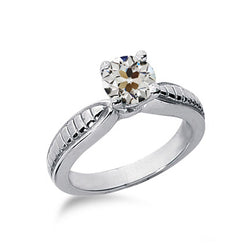 Old Mine Cut Natural Earth Mined Diamond Solitaire Ring Ladies Jewelry 1 Carat