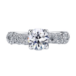 2 Carats Old Mine Cut Diamond Solitaire With Accent Ring