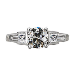 Real  Old Mine Cut Diamond Wedding Ring 5 Stones Prong Set 5 Carats