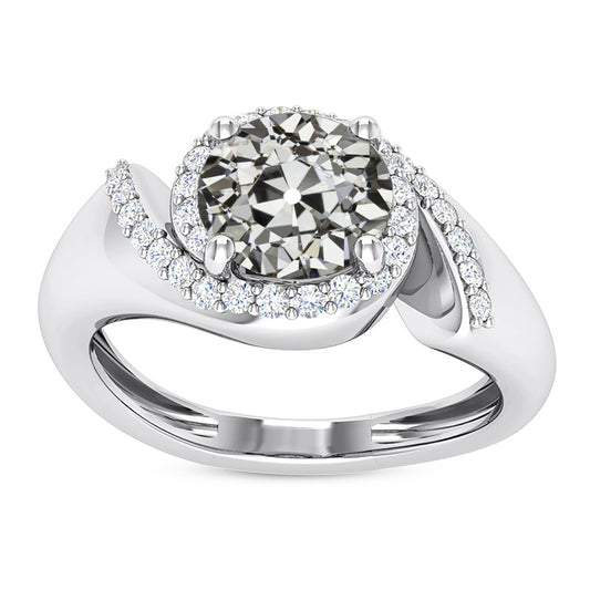 natural round diamond 6.50ct ring front view